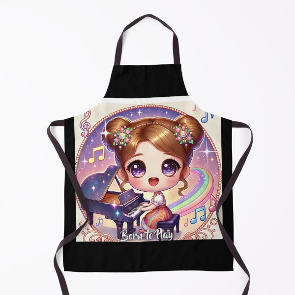 Item preview, Born to Play Piano - Chibi Girl Design designed and sold by MySheetMusicArt.