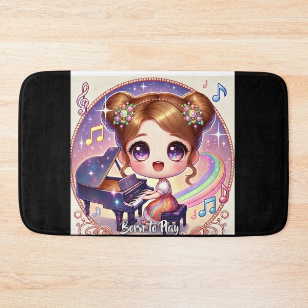 Item preview, Born to Play Piano - Chibi Girl Design designed and sold by MySheetMusicArt.