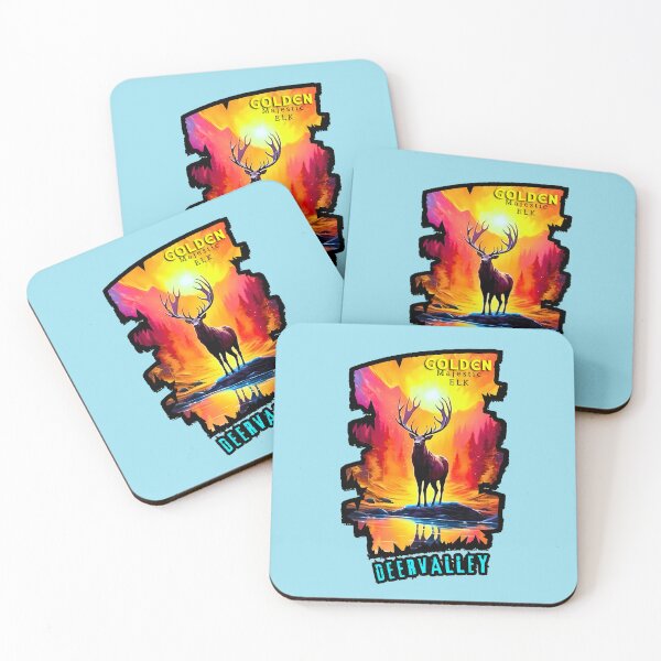 Item preview, Majestic Golden Elk in Vibrant Sunset DEERVALLEY Scene designed and sold by ExploreAura Studio.