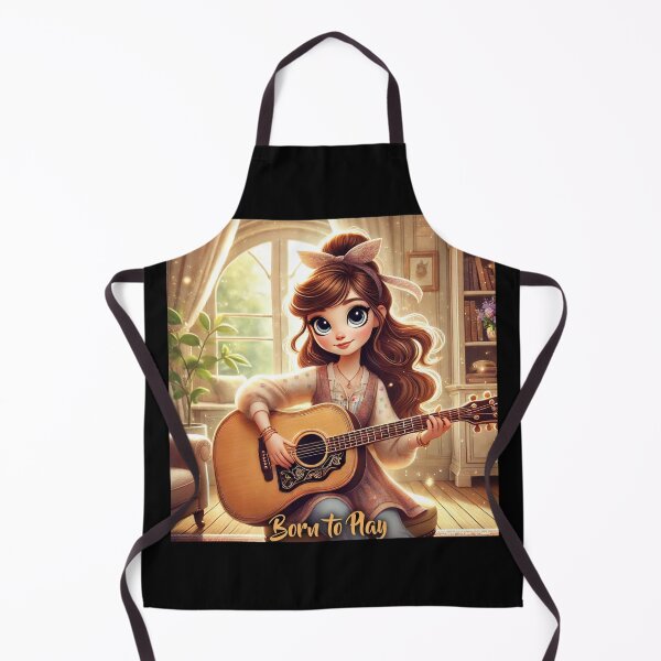 Item preview, Born to Play Guitar - Cozy Chibi Girl Design designed and sold by MySheetMusicArt.