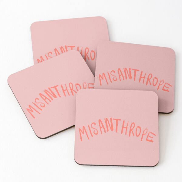 Item preview, minimalist "Misanthrope" design in bold red brushstroke typography Hand lettering  designed and sold by Jemma Jamie Skidmore.