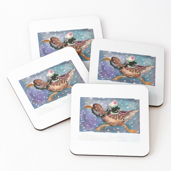 Item preview, Whimsical Winter Ride - Mouse and Duck Christmas Illustration  - Illustration Jemma Jamie Skidmore  designed and sold by Jemma Jamie Skidmore.