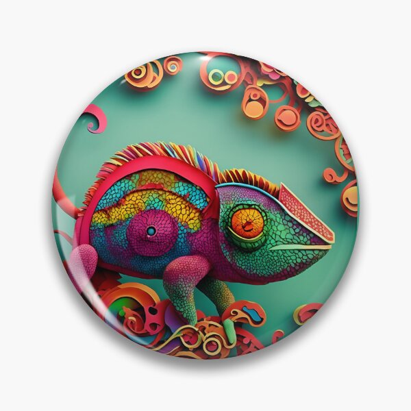 Item preview, Rainbow Mosaic Chameleon designed and sold by cuprum.