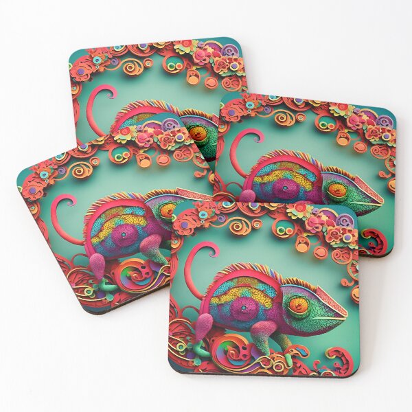 Item preview, Rainbow Mosaic Chameleon designed and sold by cuprum.