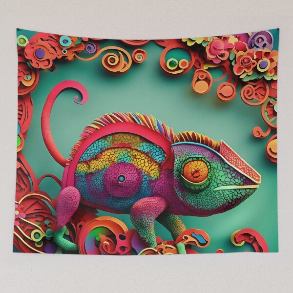 Item preview, Rainbow Mosaic Chameleon designed and sold by cuprum.