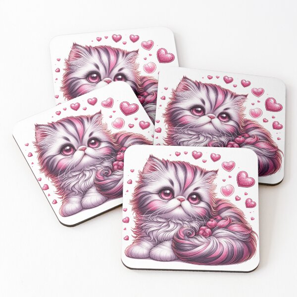 Item preview, Sweet colorful kitty with love hearts designed and sold by nicnacc.