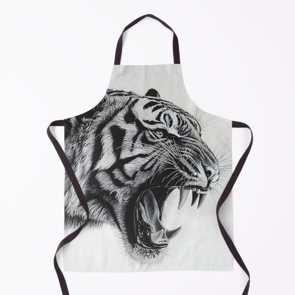 Item preview, Black and white Tiger pencil drawing designed and sold by Pencil-Art.