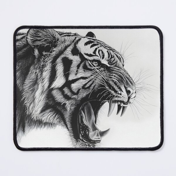Item preview, Black and white Tiger pencil drawing designed and sold by Pencil-Art.