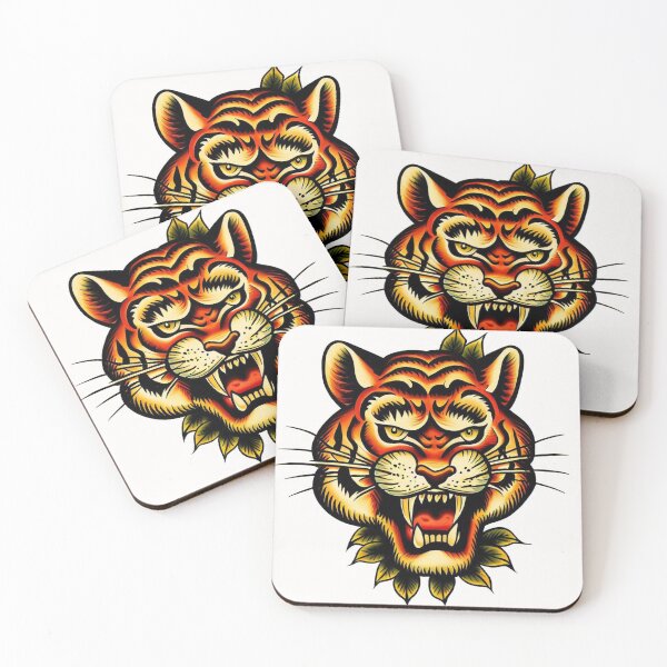 Artikelvorschau, Vintage Tiger Tattoo Blitz entworfen und verkauft von Donkey's Salad.