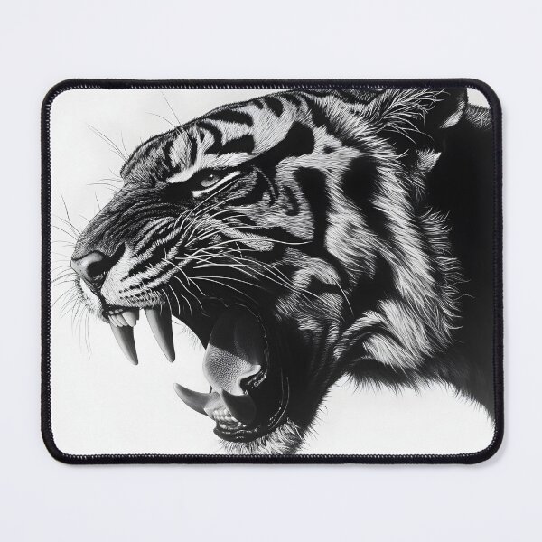 Item preview, Black and white Tiger pencil drawing designed and sold by Pencil-Art.