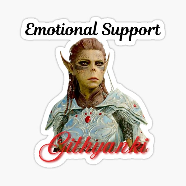 Aperçu de l'œuvre Baldurs Gate 3 Lae'zel Companion Mème de soutien émotionnel amusant créée et vendue par NicheFanGirl.