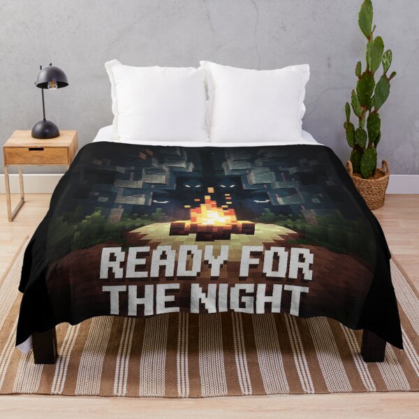 Item preview, Ready for the Night Campfire Design for Minecraft Fans and Sandbox Game Adventurers designed and sold by pixelpopplanet.