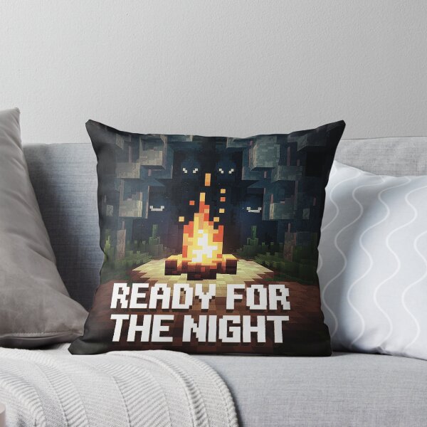 Item preview, Ready for the Night Campfire Design for Minecraft Fans and Sandbox Game Adventurers designed and sold by pixelpopplanet.