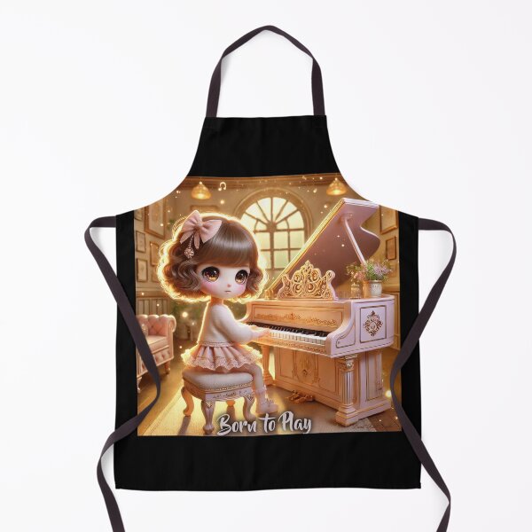 Item preview, Born to Play Piano - Luxurious 3D Chibi Girl Design designed and sold by MySheetMusicArt.