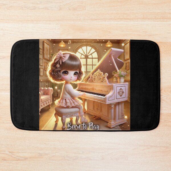 Item preview, Born to Play Piano - Luxurious 3D Chibi Girl Design designed and sold by MySheetMusicArt.