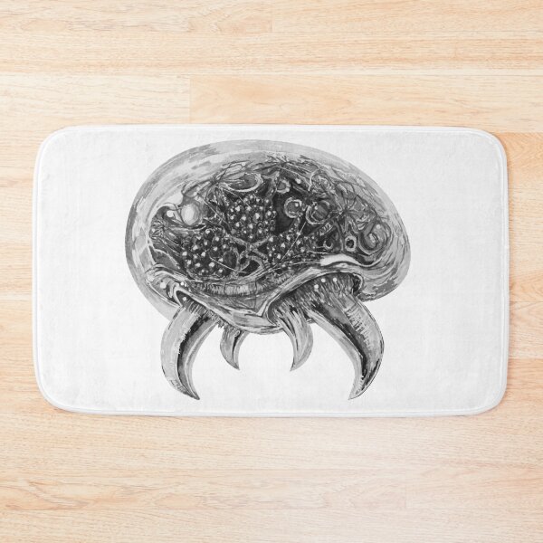 Item preview, Black and White Metroid alien larva watercolor illustration. Alien species creature design designed and sold by IFofito23.