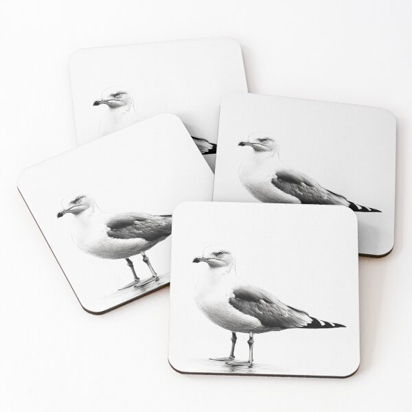 Item preview, Black and White Seagull Pencil Drawing designed and sold by Pencil-Art.