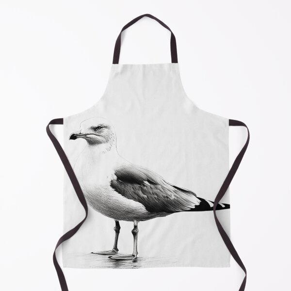 Item preview, Black and White Seagull Pencil Drawing designed and sold by Pencil-Art.