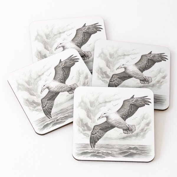 Item preview, Black and White Albatross Pencil Drawing designed and sold by Pencil-Art.