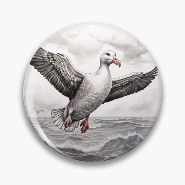Item preview, Black and White Albatross Pencil Drawing designed and sold by Pencil-Art.