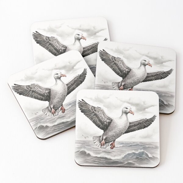 Item preview, Black and White Albatross Pencil Drawing designed and sold by Pencil-Art.