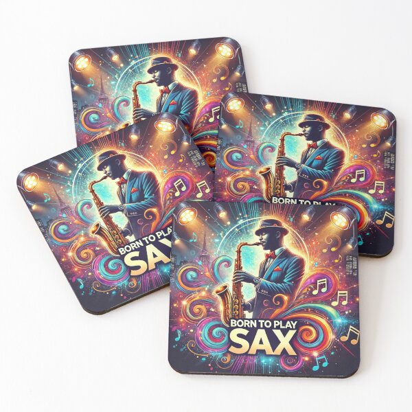 Item preview, Born to Play Sax - Vibrant Jazz Artwork designed and sold by MySheetMusicArt.