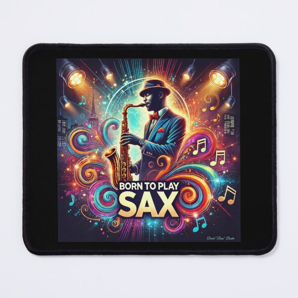 Item preview, Born to Play Sax - Vibrant Jazz Artwork designed and sold by MySheetMusicArt.