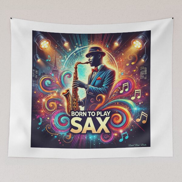Item preview, Born to Play Sax - Vibrant Jazz Artwork designed and sold by MySheetMusicArt.