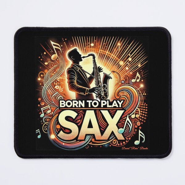 Item preview, Born to Play Sax - Bold Jazz Silhouette Artwork designed and sold by MySheetMusicArt.