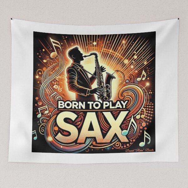 Item preview, Born to Play Sax - Bold Jazz Silhouette Artwork designed and sold by MySheetMusicArt.