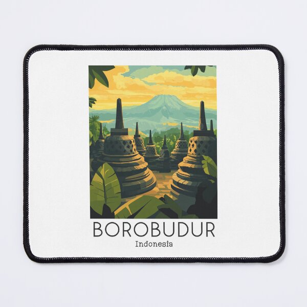 Item preview, A Vintage Travel Poster of Borobudur - Indonesia designed and sold by GoodOldVintage.