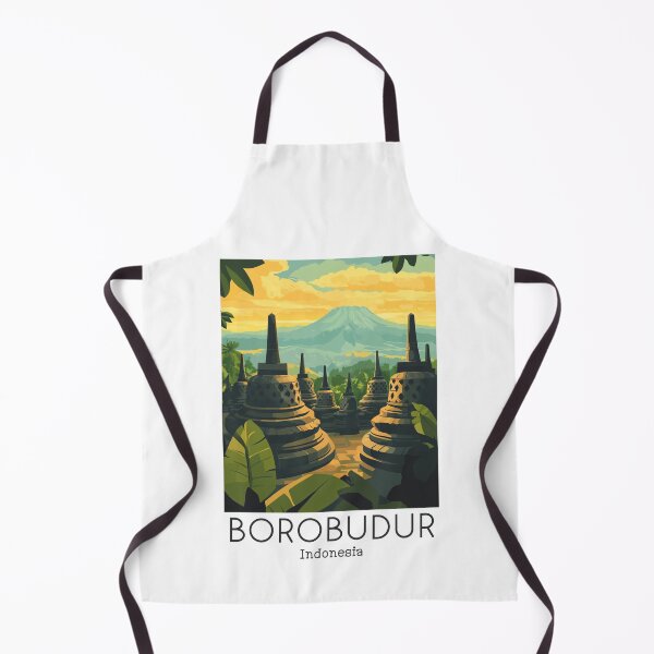 Item preview, A Vintage Travel Poster of Borobudur - Indonesia designed and sold by GoodOldVintage.