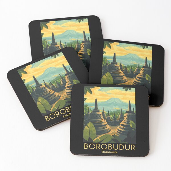Item preview, A Vintage Travel Poster of Borobudur - Indonesia designed and sold by GoodOldVintage.