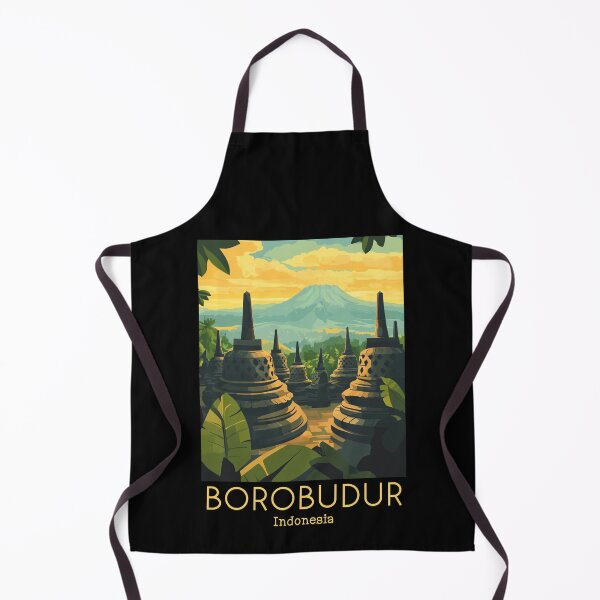 Item preview, A Vintage Travel Poster of Borobudur - Indonesia designed and sold by GoodOldVintage.