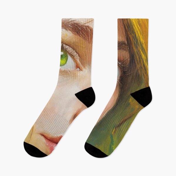 Item preview, Beautiful Young Woman Face with Green Eyes Art | Digitally Handmade Drawing Painting designed and sold by FilipeFerreira.