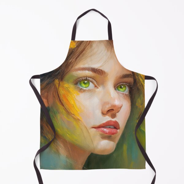 Item preview, Beautiful Young Woman Face with Green Eyes Art | Digitally Handmade Drawing Painting designed and sold by FilipeFerreira.