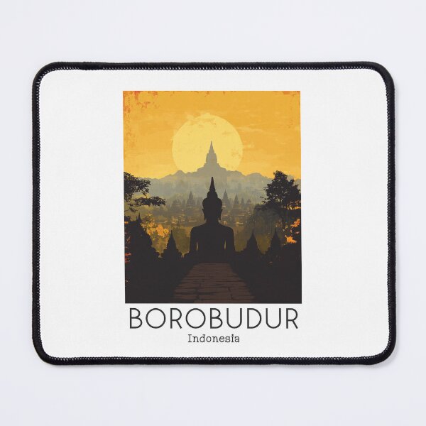 Item preview, A Vintage Travel Poster of Borobudur - Indonesia designed and sold by GoodOldVintage.