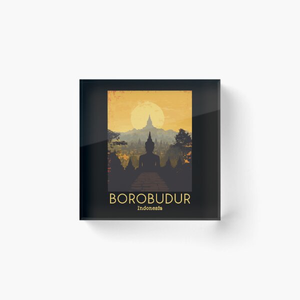 Item preview, A Vintage Travel Poster of Borobudur - Indonesia designed and sold by GoodOldVintage.