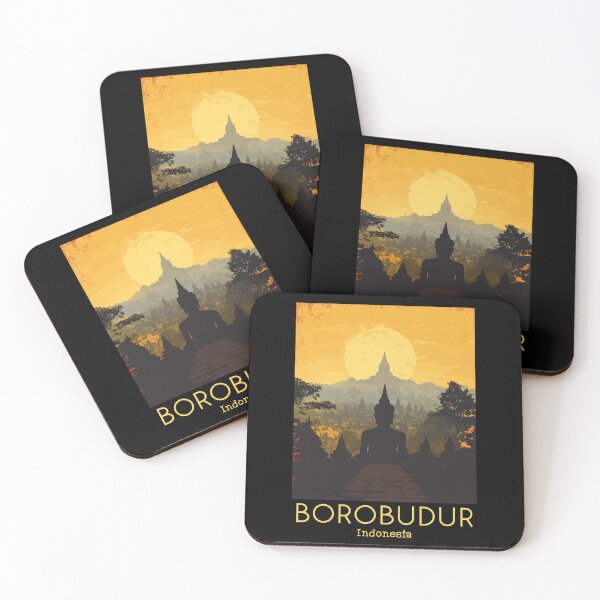 Item preview, A Vintage Travel Poster of Borobudur - Indonesia designed and sold by GoodOldVintage.