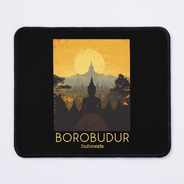 Item preview, A Vintage Travel Poster of Borobudur - Indonesia designed and sold by GoodOldVintage.