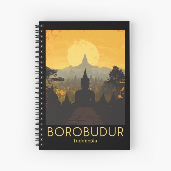 Item preview, A Vintage Travel Poster of Borobudur - Indonesia designed and sold by GoodOldVintage.