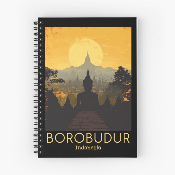 Item preview, A Vintage Travel Poster of Borobudur - Indonesia designed and sold by GoodOldVintage.