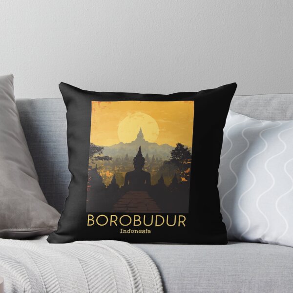 Item preview, A Vintage Travel Poster of Borobudur - Indonesia designed and sold by GoodOldVintage.