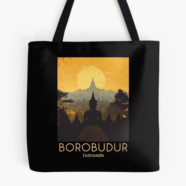 Item preview, A Vintage Travel Poster of Borobudur - Indonesia designed and sold by GoodOldVintage.