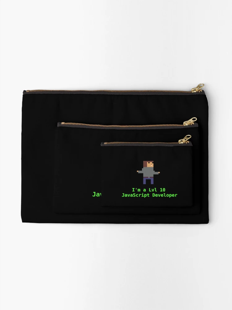 Thumbnail 2 of 4, Zipper Pouch, Level 10 JavaScript Developer designed and sold by zombiechan51.