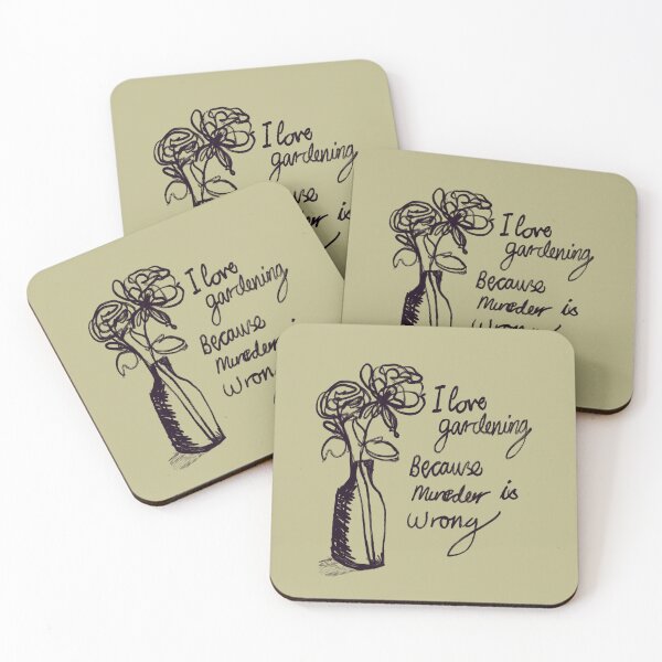 Item preview, "I Love Gardening Because Murder Is Wrong" Dark Humor Floral Sketch designed and sold by Jemma Jamie Skidmore.