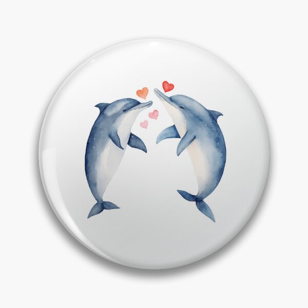 Item preview, Watercolor dolphins, watercolor dolphin, valentine day, love, adorable animals designed and sold by Victoria Riabov.