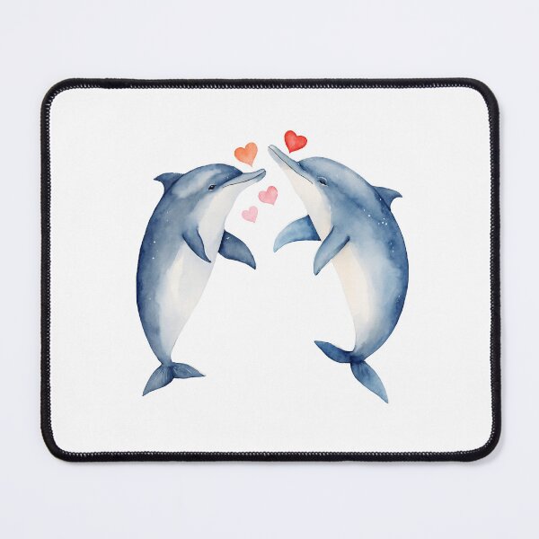 Item preview, Watercolor dolphins, watercolor dolphin, valentine day, love, adorable animals designed and sold by Victoria Riabov.
