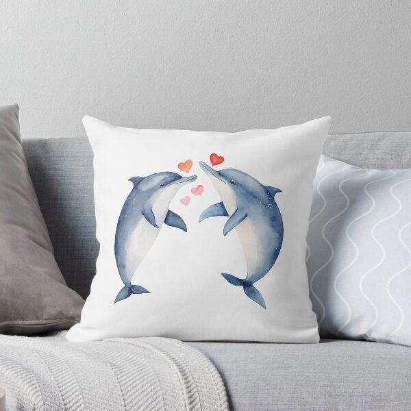 Item preview, Watercolor dolphins, watercolor dolphin, valentine day, love, adorable animals designed and sold by Victoria Riabov.