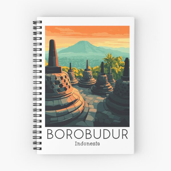 Item preview, A Vintage Travel Poster of Borobudur - Indonesia designed and sold by GoodOldVintage.